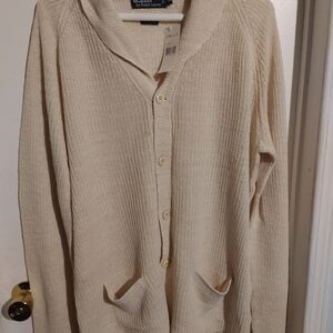 BRAND NEW! RALPH LAUREN 100% LINEN CREAM CARDIGAN MENS XL